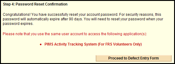Reset Account Password - Password Reset Confirmation